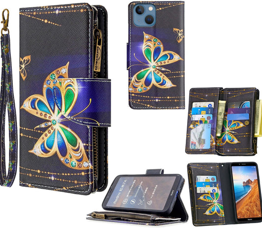 iPhone 13 Case Wallet Cover Black